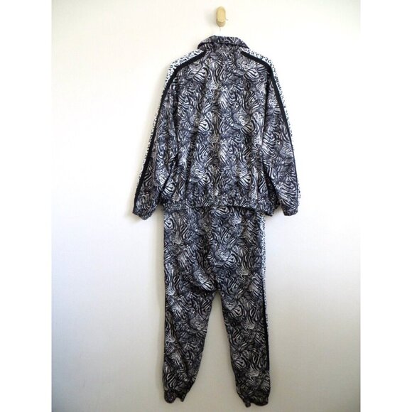 NEW! PAM & GELA Animal Print Track Suit Black White SZ L - Picture 4 of 7
